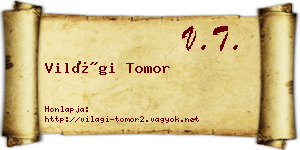 Világi Tomor névjegykártya